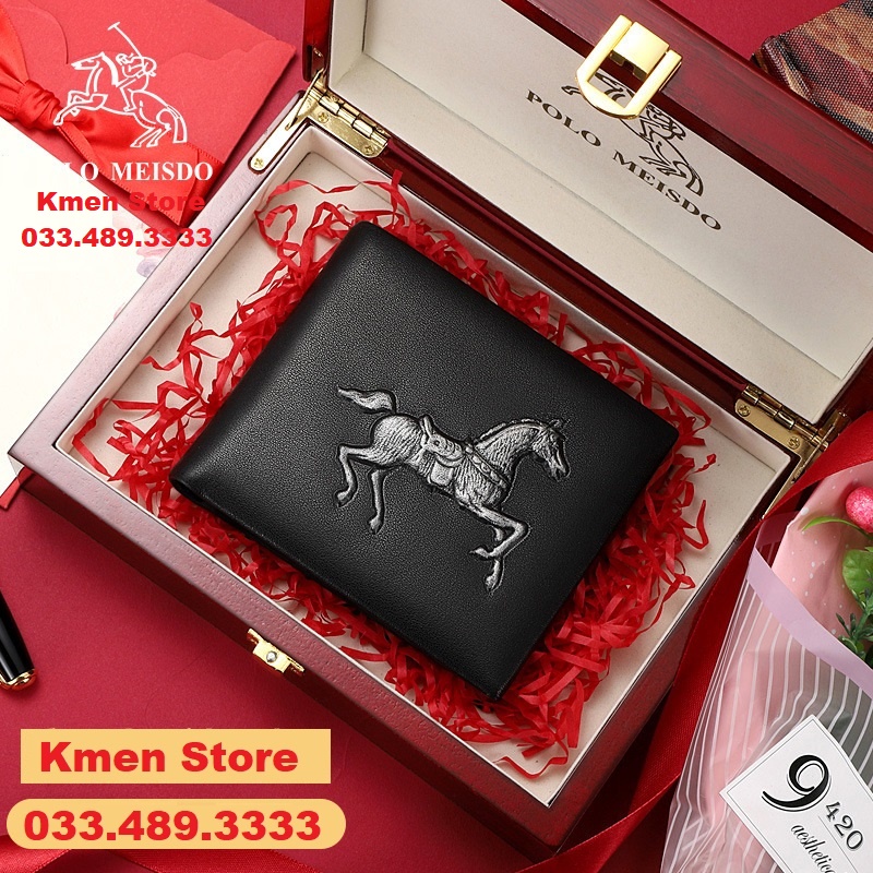 Ví Da Nam Bóp Đựng TiỀN Nam Cao Cấp Hàng Hiệu POLO MEISDO Full Hộp Làm Quà Biếu Tặng Sinh Nhật Phong Cách Hàn Quốc PL43