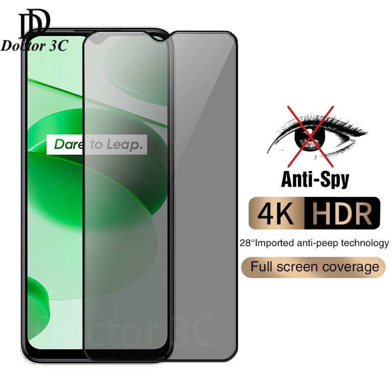 cường lực chống nhìn trộm dán màn hình chống nhìn trộm Cho Realme C53 C55 C35 C33 C30 C30s C31 C25 C25s C25y C21 C21y C20 C17 C15 C12 C11 C3 4G 5G 2023