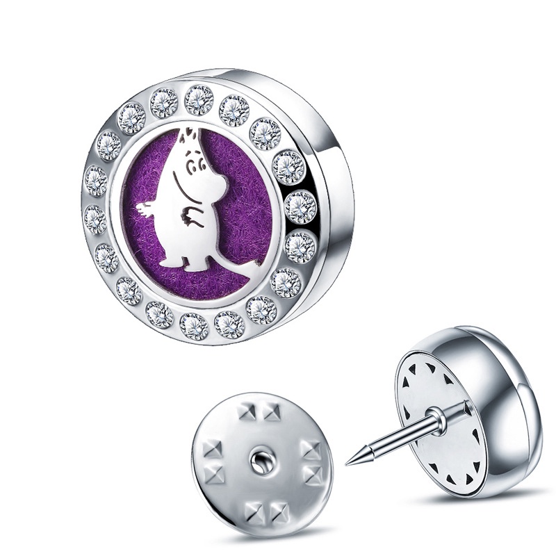 Khóa Kẹp Tinh Dầu 15Mm Đính Kim Cương Kèm 10 Miếng Dán Miễn Phí 1 Hộp