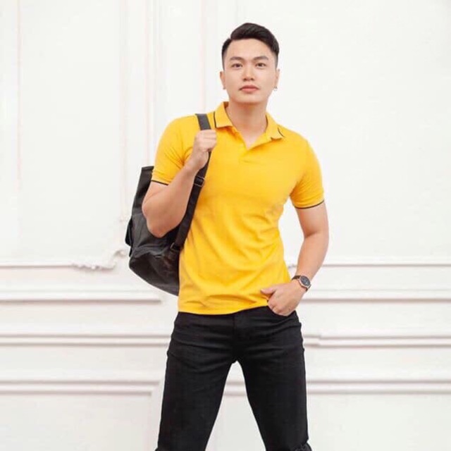 [FREESHIP 50K] Áo phông nam ngắn tay cổ bẻ phối viền chất cá sấu mềm mịn thấm hút mồ hôi - AP002 | BigBuy360 - bigbuy360.vn