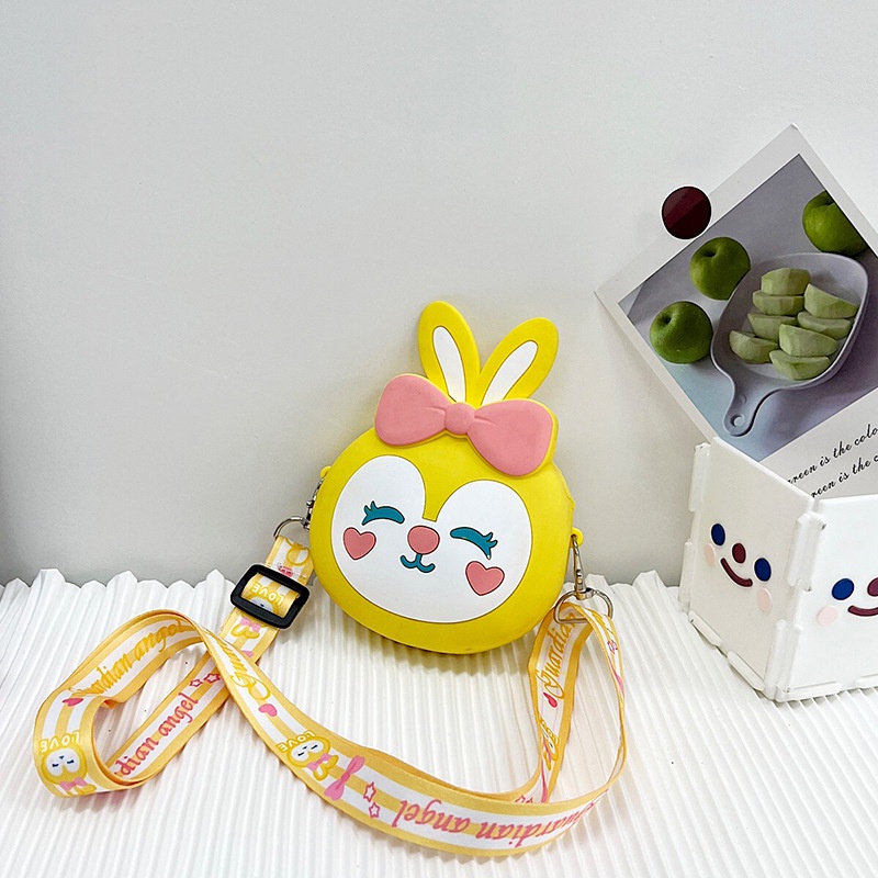 Túi Đeo Chéo Silicon Mini Họa Tiết Hoạt Hình Phong Cách Hàn Quốc Dễ Thương Dành Cho Bé
