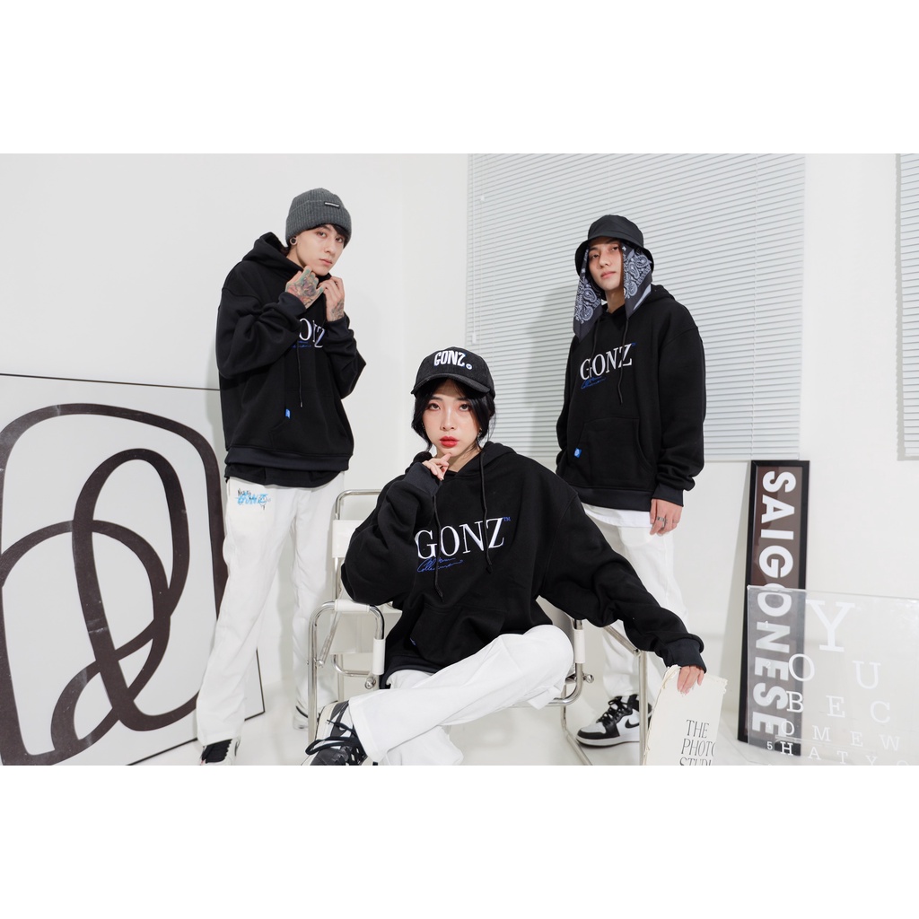 Áo Hoodies Gonz Mùa Đông Form Rộng - Hoodies 01 Màu Đen | BigBuy360 - bigbuy360.vn