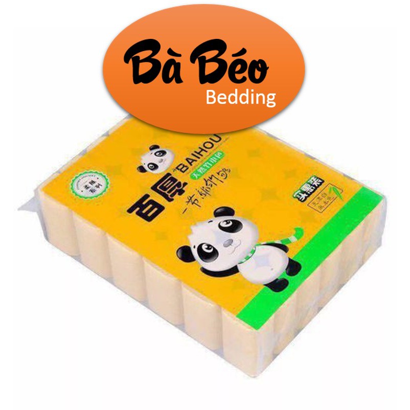 Giấy vệ sinh không lõi gấu trúc cuộn lớn hà nội, Giấy vệ sinh cuộn baihou 36 cuộn không lõi giá rẻ bà béo bedding