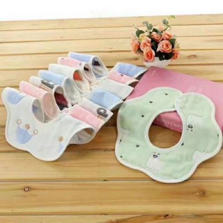 yếm 6 lớp xô tròn xoay cúc bấm cho bé