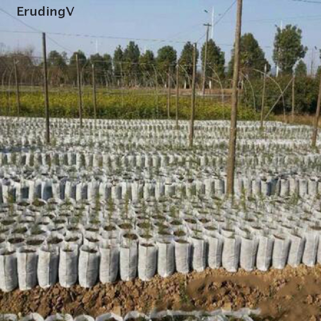 Set 100 Túi Trồng Cây Bằng Vải Không Dệt Phân Hủy Sinh Học Nhiều Kích Cỡ