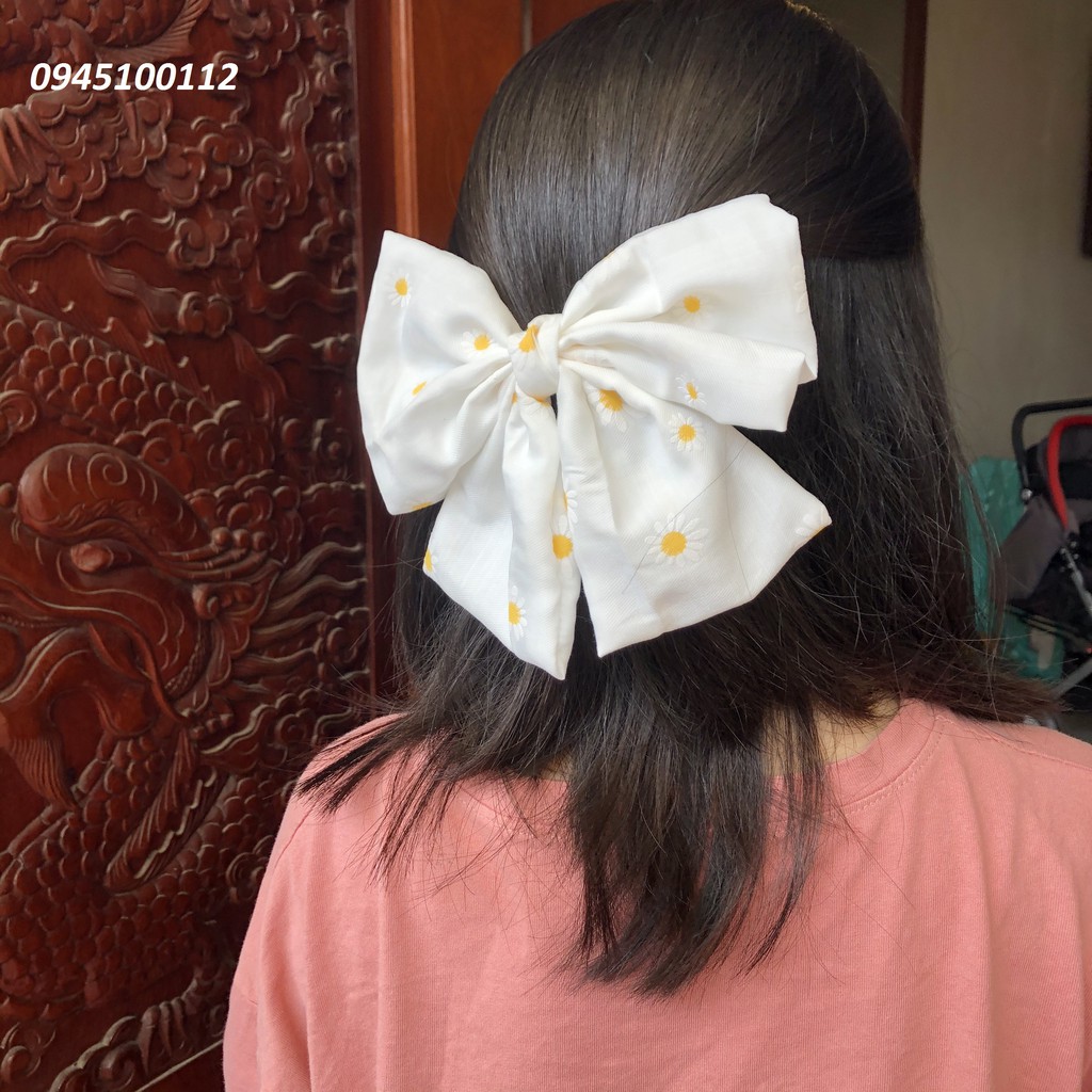 Kẹp Tóc - Buộc Tóc Nơ Vải Bản To Scrunchies Phong Cách Tiểu Thư Hàn Quốc