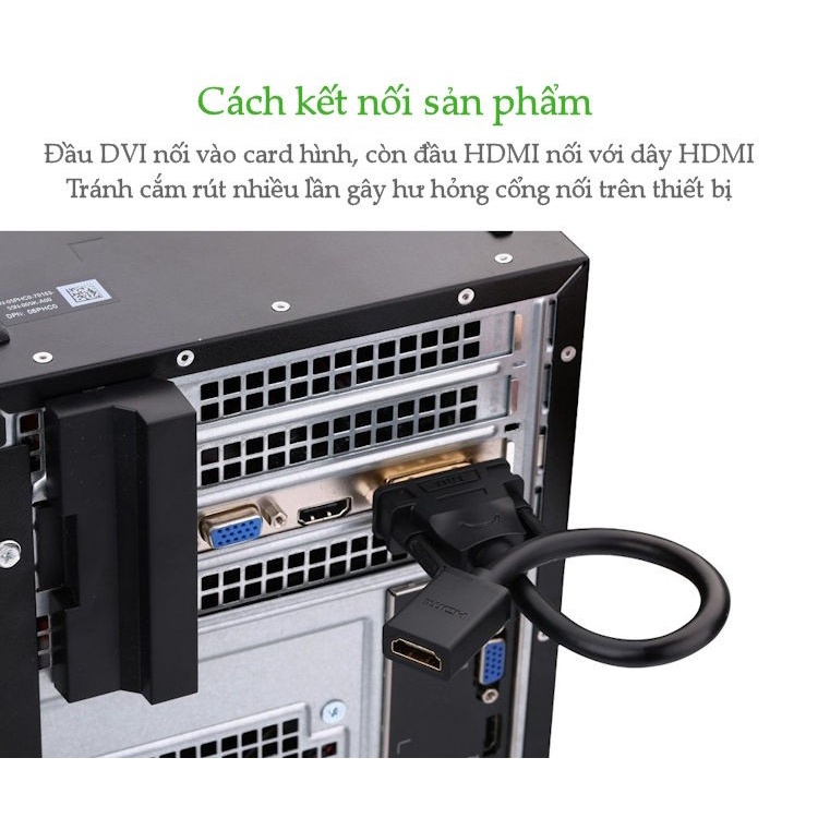 Cáp chuyển đổi DVI 24+1 to HDMI Ugreen 20118 - Hàng Chính Hãng
