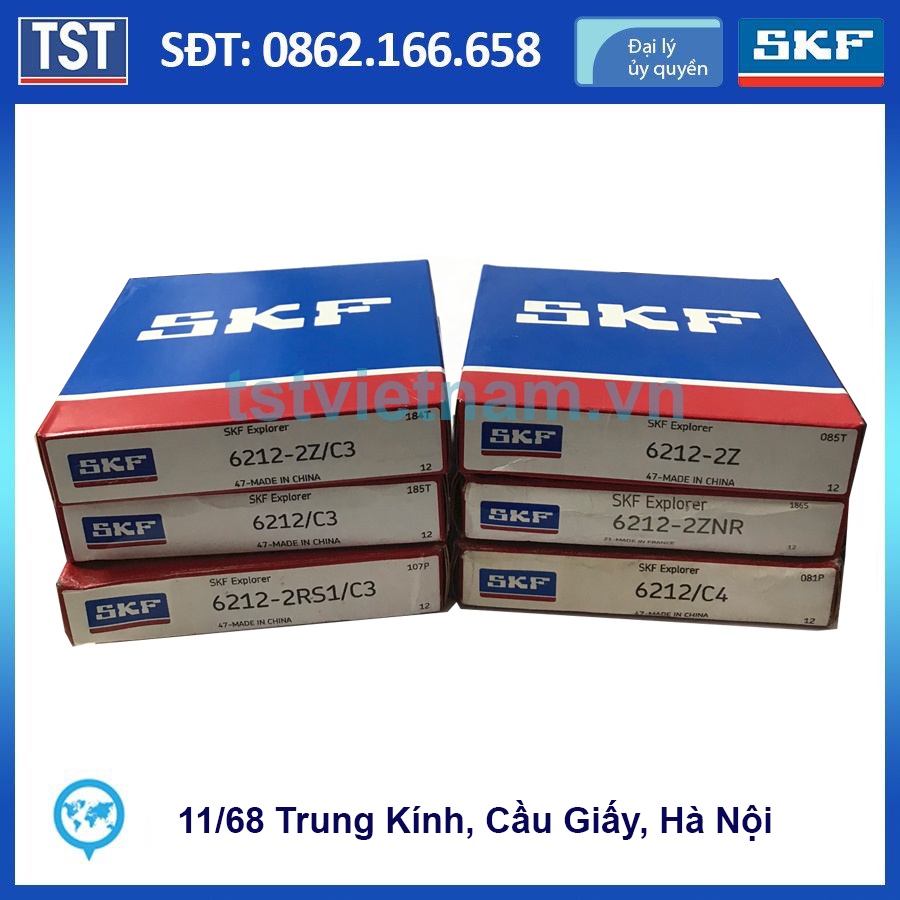 VÒNG BI BẠC ĐAN SKF CHÍNH HÃNG 6212, 6212/C3, 6212/C4, 6212-2RS1, 6212-2RS1/C3, 6212-2Z, 6212-2Z/C3,