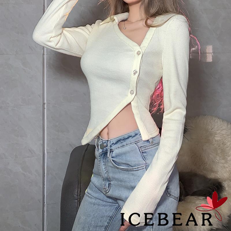 Áo tay dài cổ chữ V màu sắc thời trang cho nữ