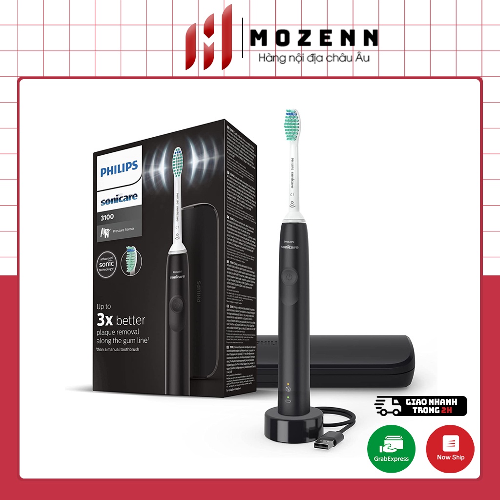 Bàn chải điện Philips HX3673 series 3100 tặng kèm hộp du lịch, hàng Đức chính hãng
