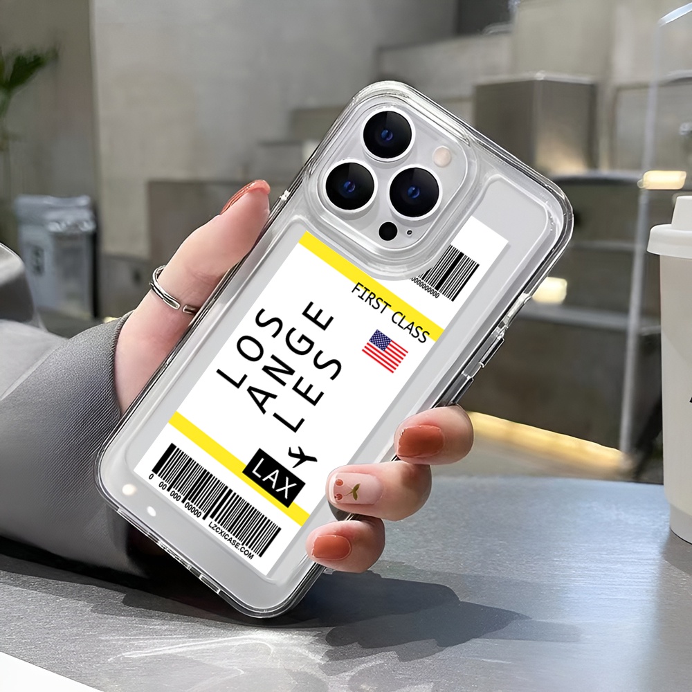Ốp Điện Thoại Trong Suốt In Hình Vé Máy Bay Cho iphone 14 Plus 11 13promax 12 7Plus X XS Max