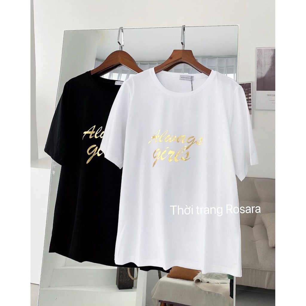 Áo thun phông thời trang nữ chất co dan vải siêu mịn mát Rosara SP115 | BigBuy360 - bigbuy360.vn