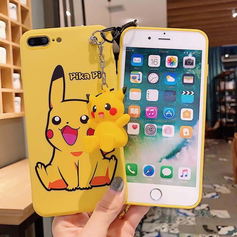 Ốp điện thoại TPU họa tiết Pikachu có dây đeo cho Samsung J2 J3 J4 J5 J6 J7 pro