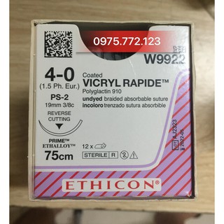 Chỉ phẫu thuật tiêu nhanh vicryl 4/0 rapit,hộp 12 sợi