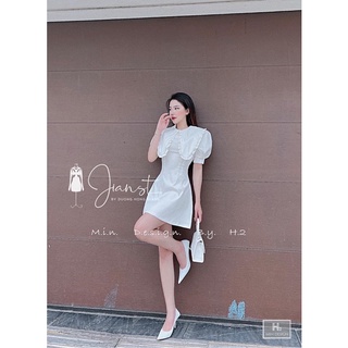 Váy trắng cổ bèo miêu vintage