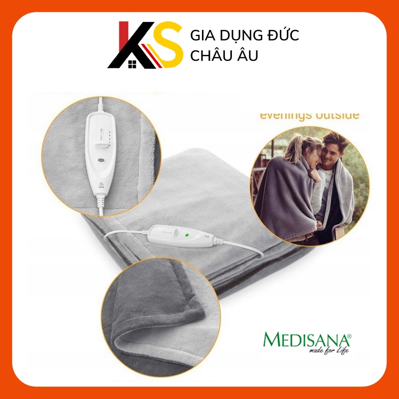 Chăn điện lông cừu 4 nấc nhiệt nhập Đức Medisana HB-675 có thể giặt với nước