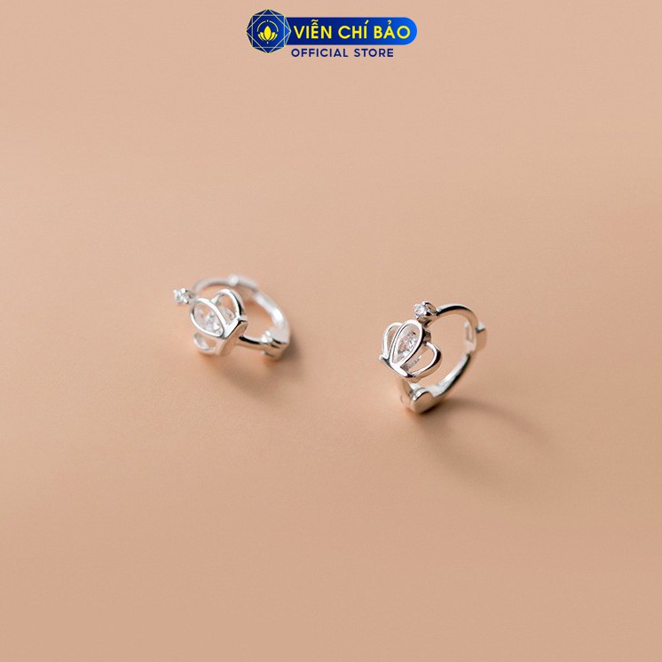 Bông tai bạc nữ nụ vương miện chất liệu bạc 925 thời trang phụ kiện trang sức nữ Viễn Chí Bảo B400709