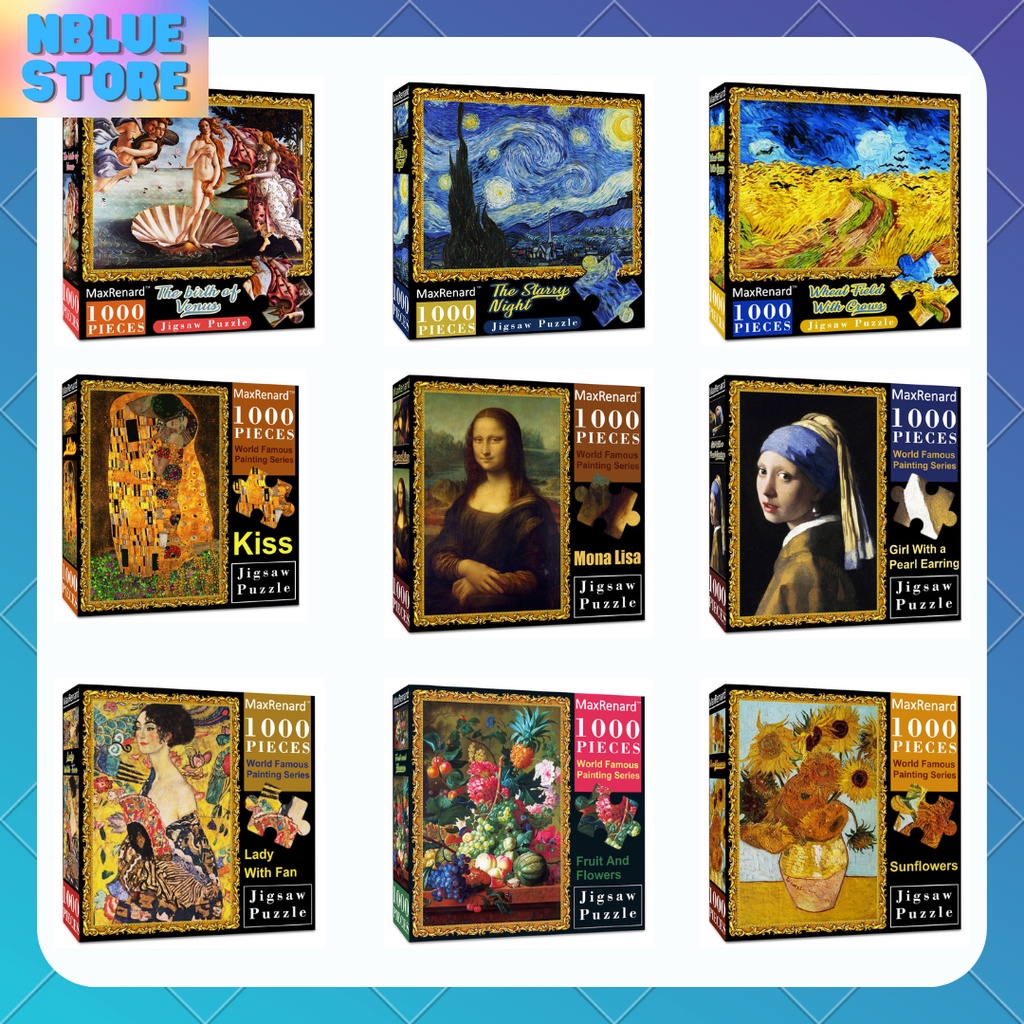 Jigsaw Puzzle - Tranh xếp hình 1000 mảnh ghép retro Van Gogh tranh sơn dầu ghép hình Starry Night kích thước 70x50 cm