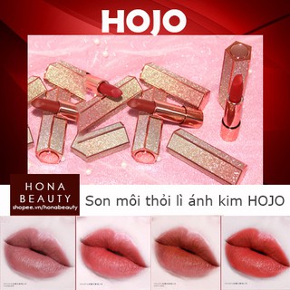 [Nhập SPE27937 hoàn 10k xu đơn 50k] Son môi thỏi lì Hojo cao cấp ánh kim nắp bấm hàng chính hãng nội địa Trung