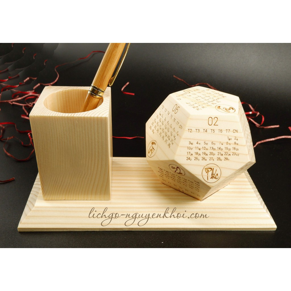 Lịch gỗ nguyên khối 12 mặt 2021 | BigBuy360 - bigbuy360.vn