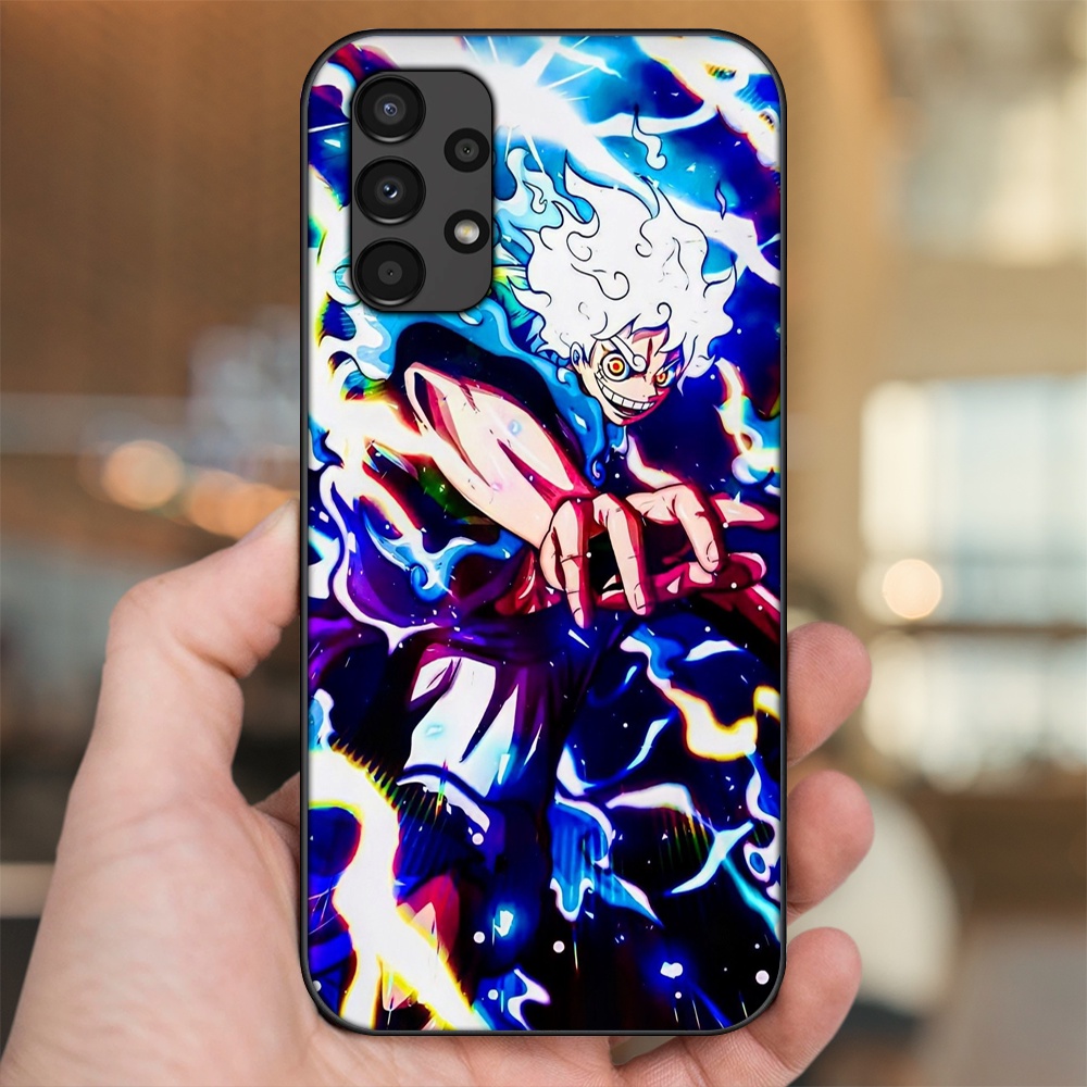 Ốp lưng Samsung A53, A72, A73 viền đen in hình Luffy One Piece