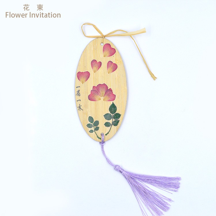 Set làm bookmark gỗ hoa khô