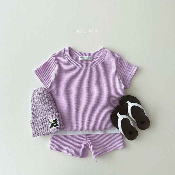 Bộ đồ hai mảnh vải cotton màu kẹo thời trang mùa hè phong cách Hàn Quốc dành cho em bé