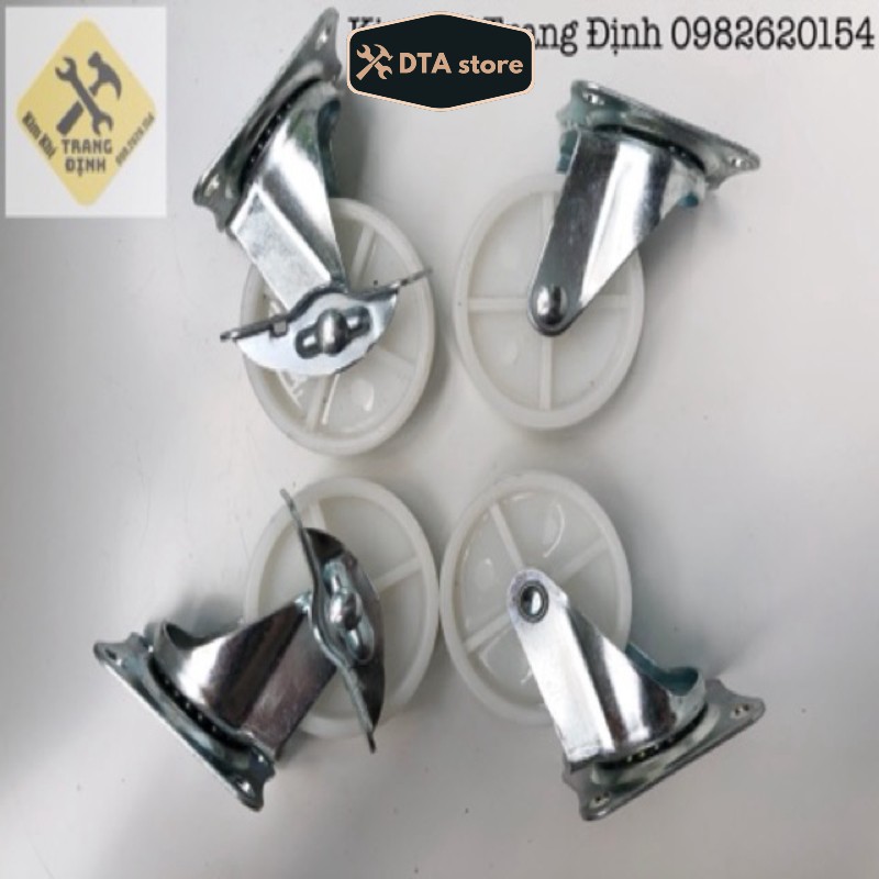 Bánh Xe Nhựa Trắng 4,5,6,7cm