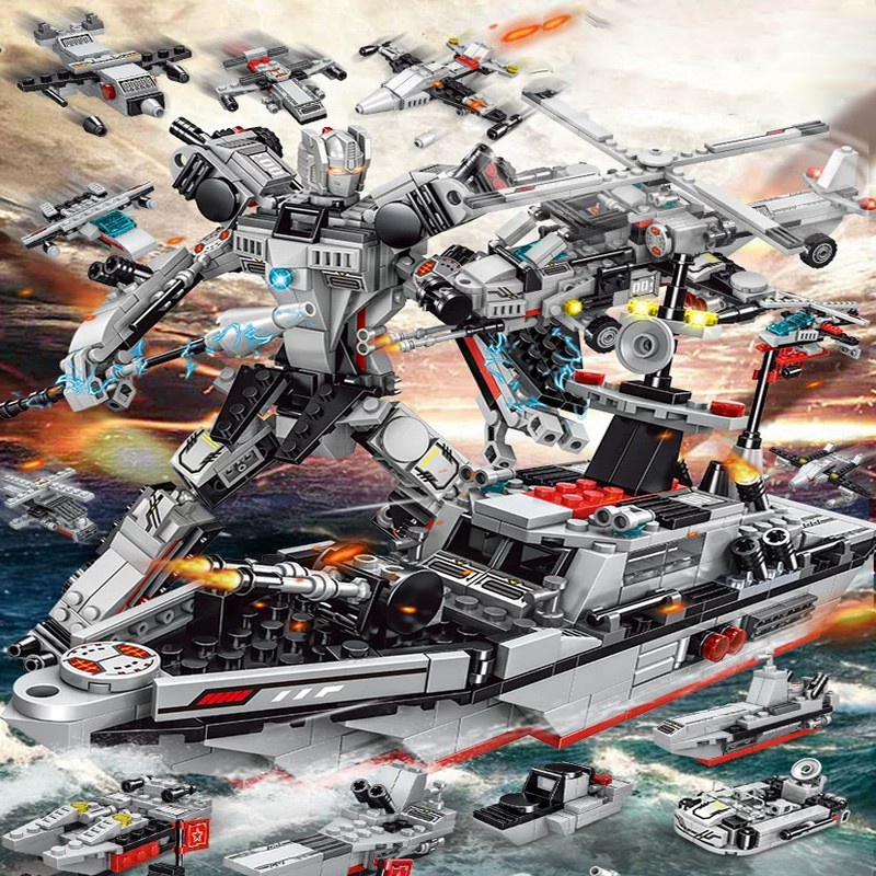 BỘ ĐỒ CHƠI LEGO TÀU CHIẾN TC550 , LEGO ROBOT VÀ MÁY BAY QUÂN ĐỘI