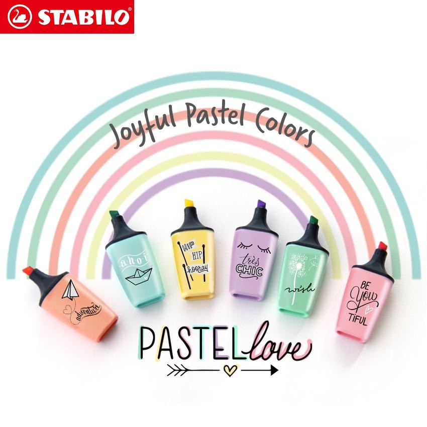 Bộ 6 bút đánh dấu highlight Stabilo pastel