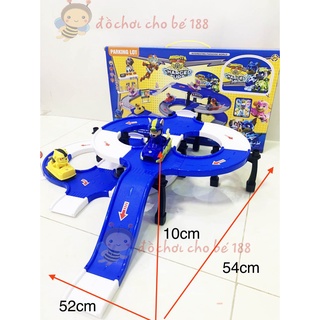 Đường ray bãi đậu xe Chó cứu hộ Paw Patrol + 4,2 xe chó cứu hộ xe cảnh sát