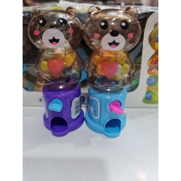[Kẹo đồ chơi] Máy bán kẹo mini hình gấu size 10cm cho bé