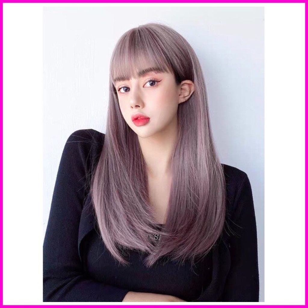 Tóc giả nữ cả đầu🌸FREESHIP🌸Tóc giả nguyên đầu thẳng tím cao cấp