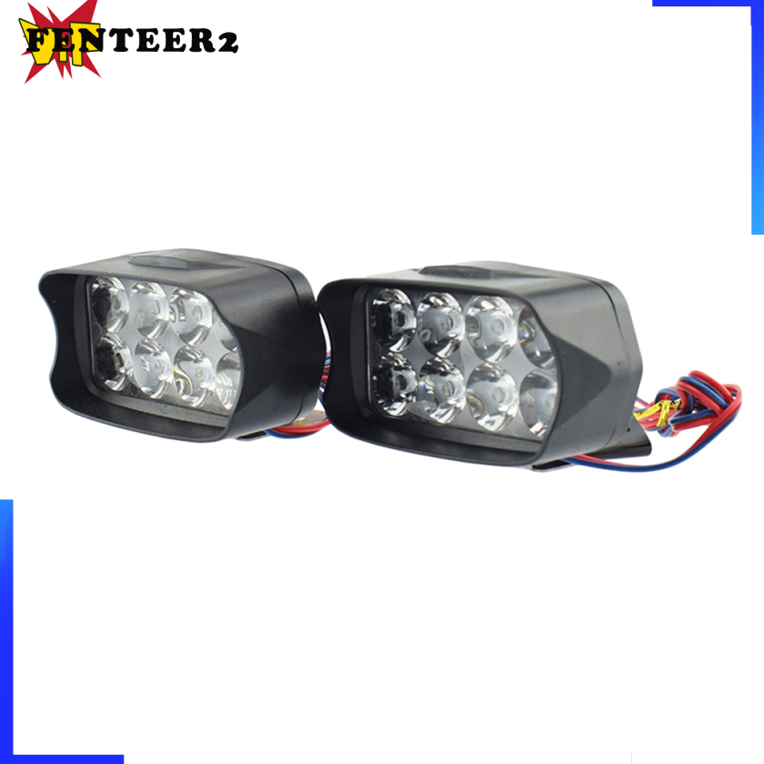 (Fenteer2 3c) Đèn Pha 6500k 8 Led 12v Cho Xe Máy