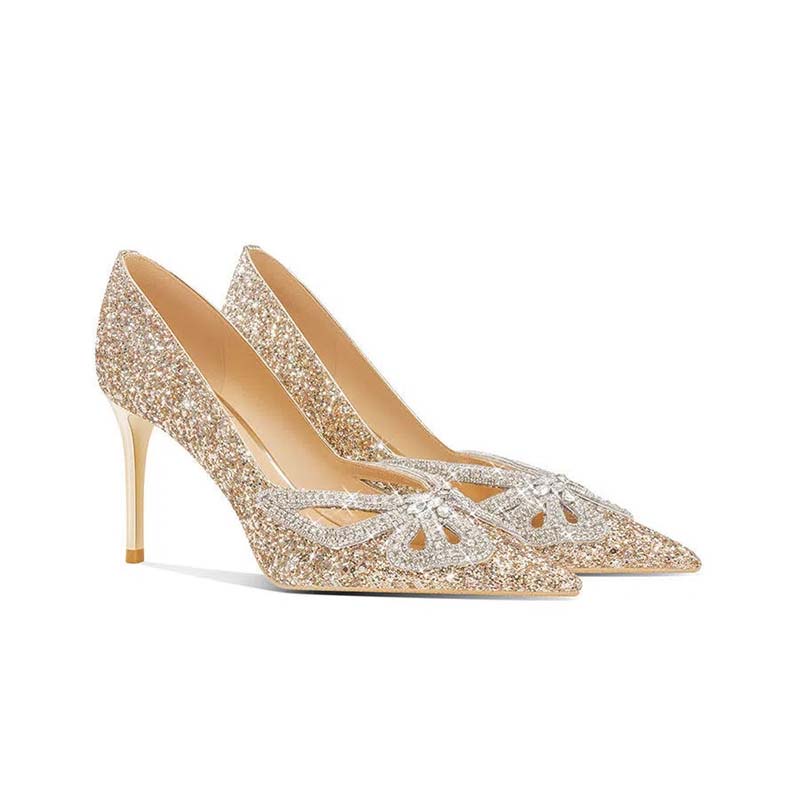 Giày Cao Gót Cô Dâu Đính Đá Pha Lê Sang Trọng