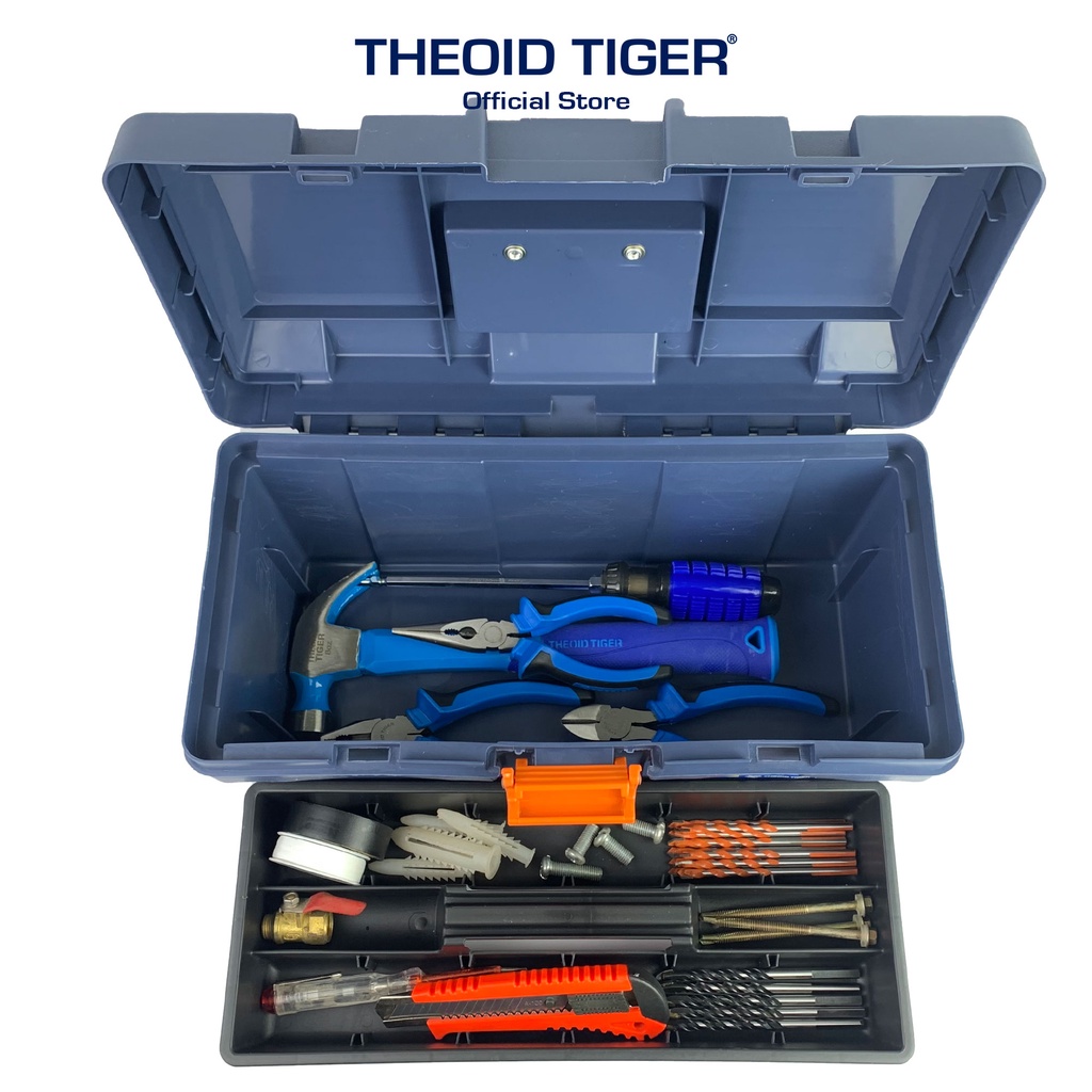 Thùng Đựng Đồ Nghề Sửa Chữa Theoid Tiger Hộp đựng dụng cụ cầm tay có 4 kích thước sử dụng Đa Năng - Hàng Chính Hãng