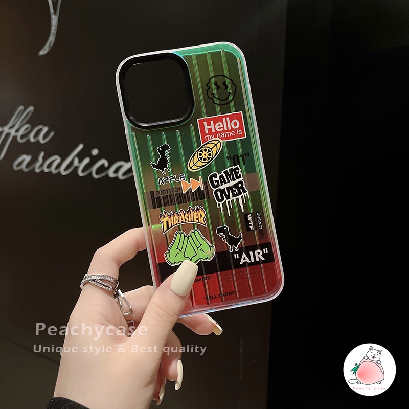 Ốp Điện Thoại TPU Dẻo Màu Laser Hình Mặt Cười Thời Trang Cho iPhone 13 12 Pro Max 11 Xr Xs Max X 13pro