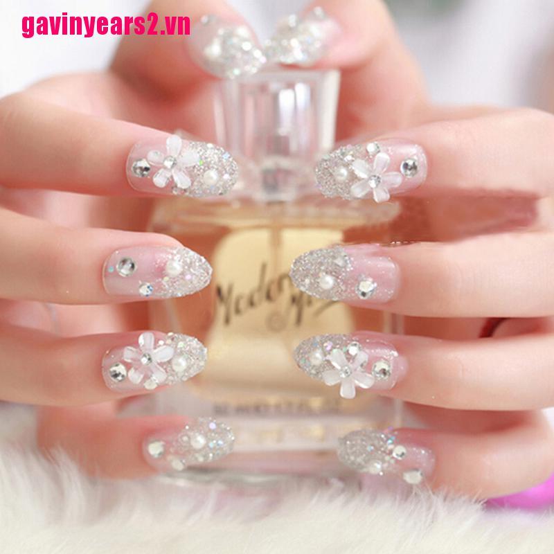 (Hàng Mới Về) Bộ 24 Móng Tay Giả 3d Trang Trí