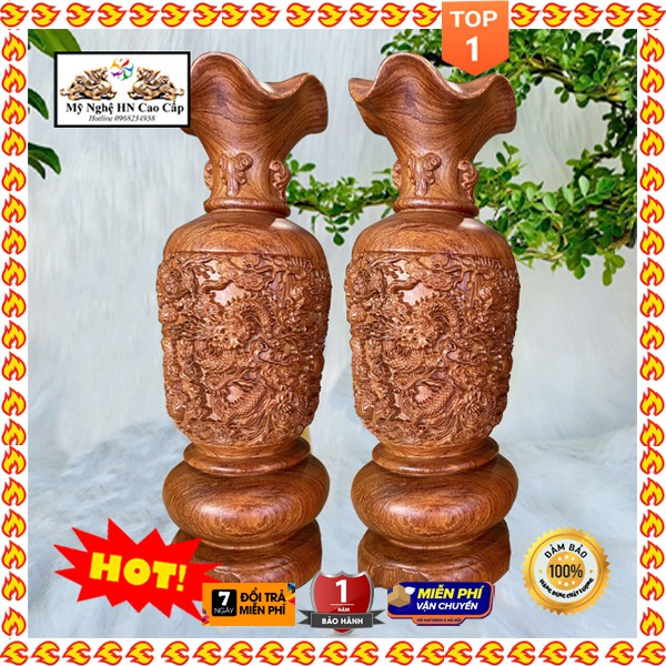 🔥HÀNG HOT🔥 Lục Bình Gỗ Hương Đá Cực Đẹp Trang Trí Nhà Cửa Cực Đẹp KT: 30x11cm (gỗ bách, gỗ hương)