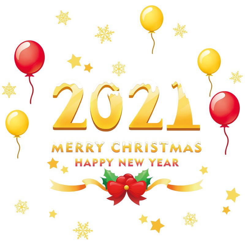 Decal dán Noel HÍT TĨNH ĐIỆN - 2021 ĐÁNG YÊU CHÀO LỄ