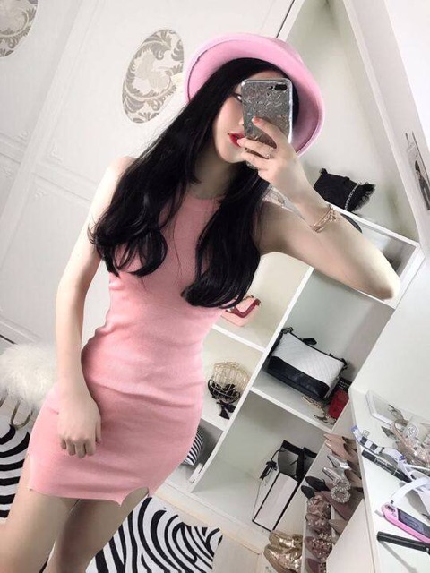 Đầm Body Sát Nách Cổ Tròn Thiết Kế Xẻ Trước Quyến Rũ - VD15 | BigBuy360 - bigbuy360.vn