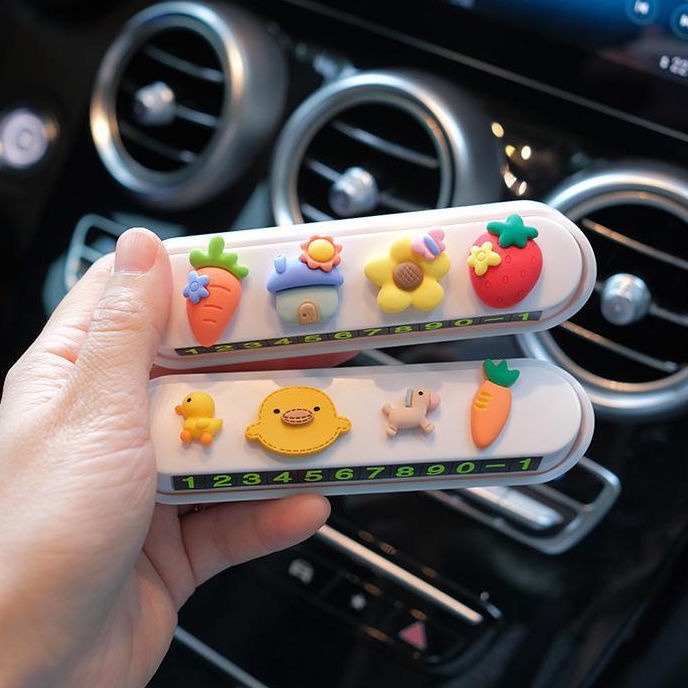 Bảng Số Điện Thoại Đỗ Xe Tạm Thời Họa Tiết Hoạt Hình Dễ Thương Sáng Tạo Trang Trí Xe Hơi