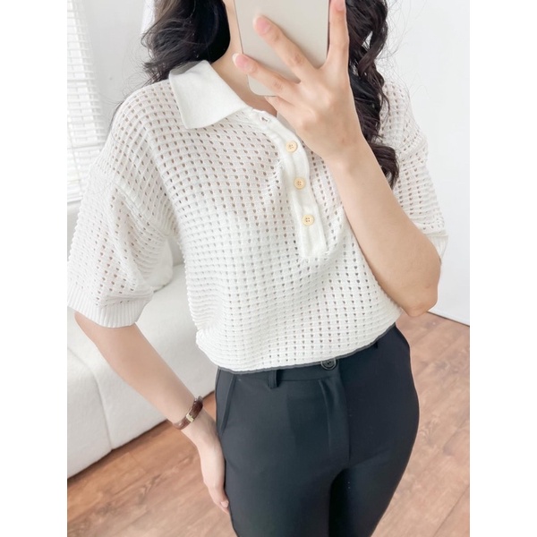 Áo polo len đan [ Hình thật ]