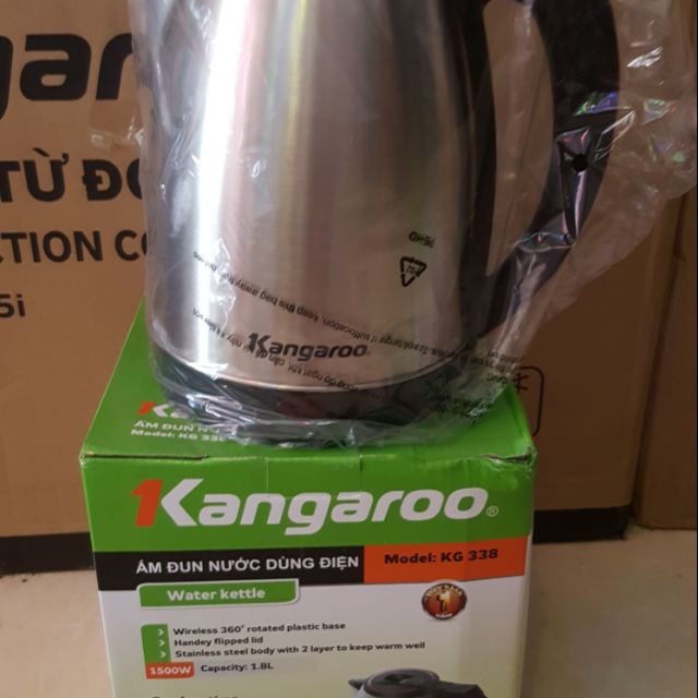 Ấm siêu tốc kangaroo 1.8l cam kết hàng chính hãng công ty BH 12 tháng tại nhà nên mọi ng hoàn toàn yên tâm khi mua onl