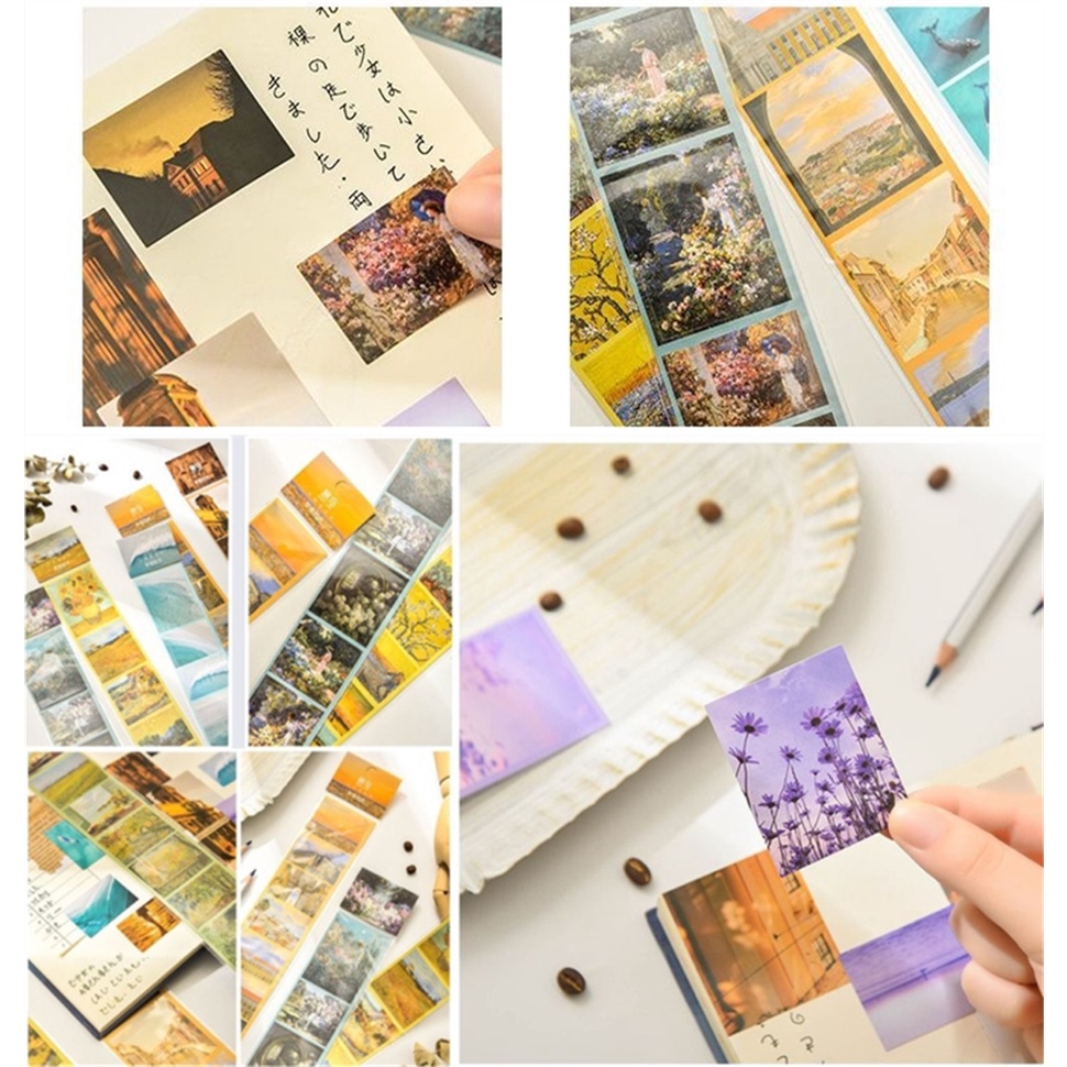 Miếng Dán Trang Trí Sổ Tay / Thẻ Ghi Chú Diy Hình Phong Cảnh / Mây / Biển Phong Cách Châu Âu Cổ Điển