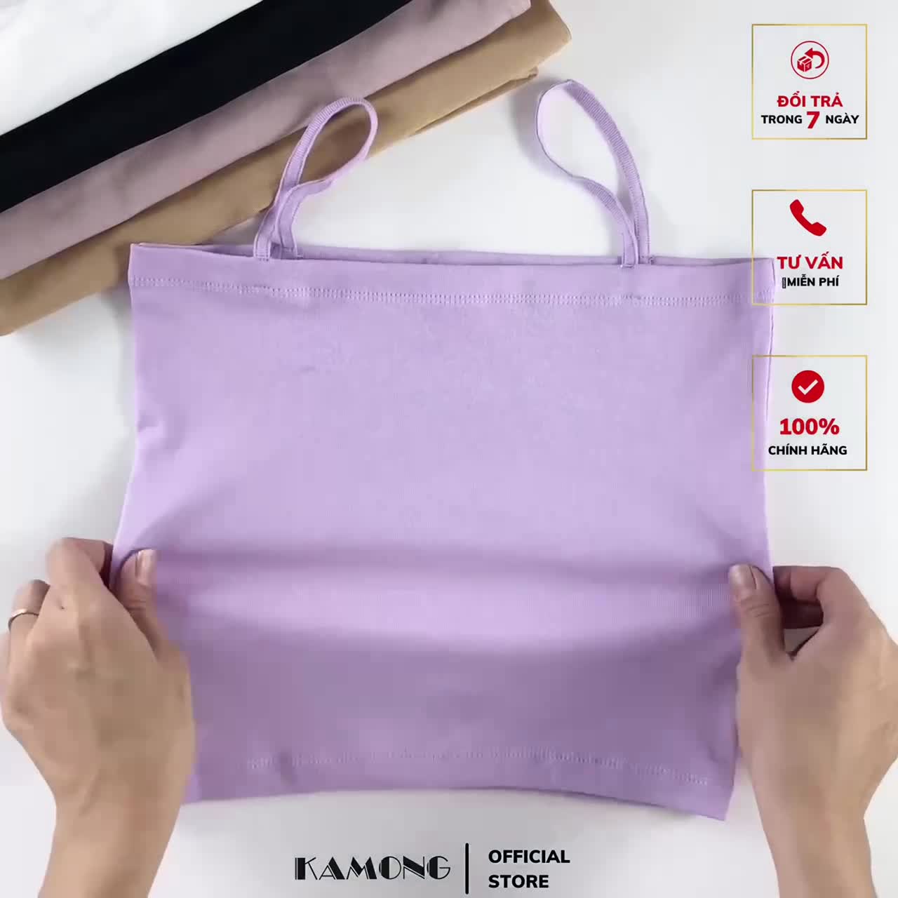 Áo hai dây thun nữ cao cấp KAMONG vải cotton 100% co dãn tốt A133 | BigBuy360 - bigbuy360.vn