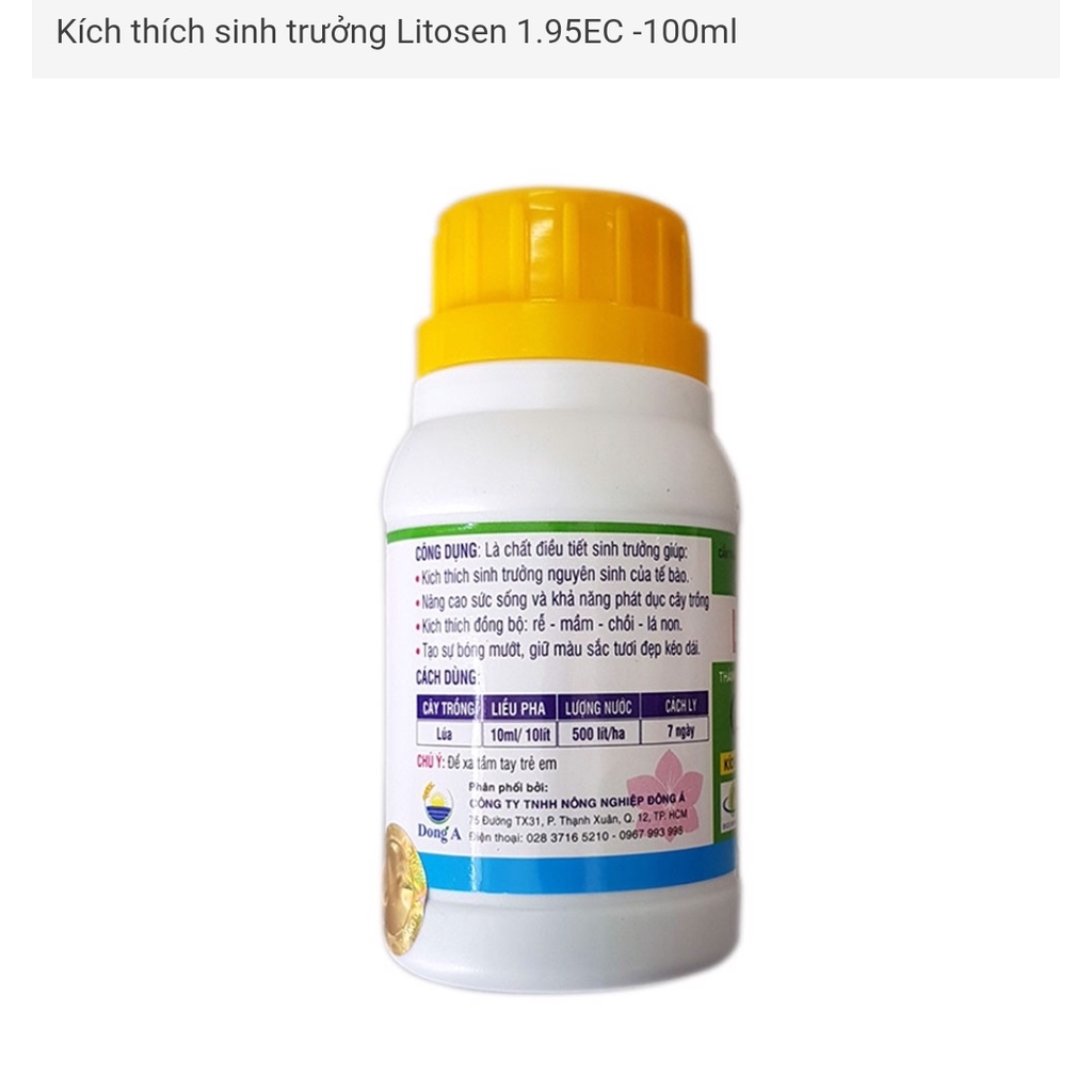 LITOSEN 1.95EC – 100ml Điều Hòa Sinh Trưởng cho Lan, Cây cảnh, Cây hoa màu