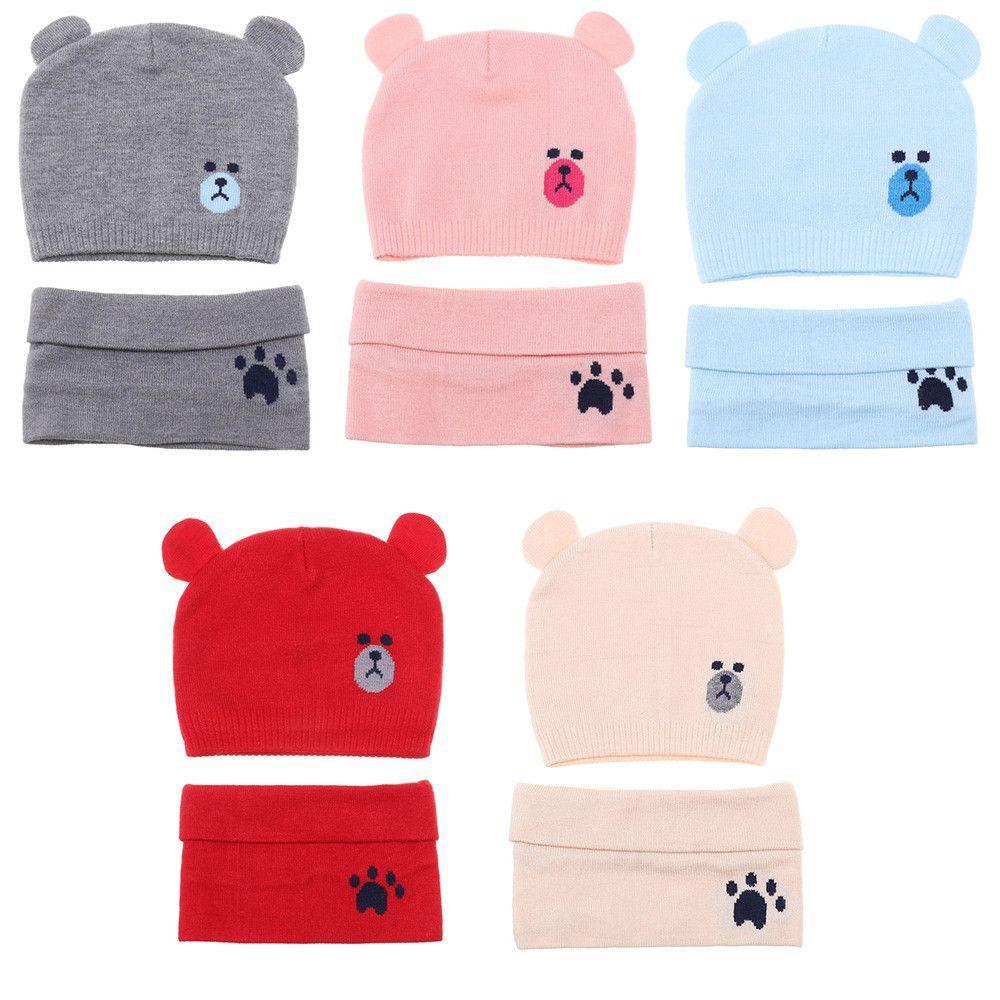 Bộ 2 Mũ Len Kèm Khăn Choàng Mềm Mại Dày Dặn Giữ Ấm Mùa Đông Cho Bé