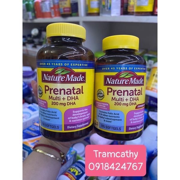 vitamin bà bầu prenatal dha 200-Nature Made Prenatal Multi