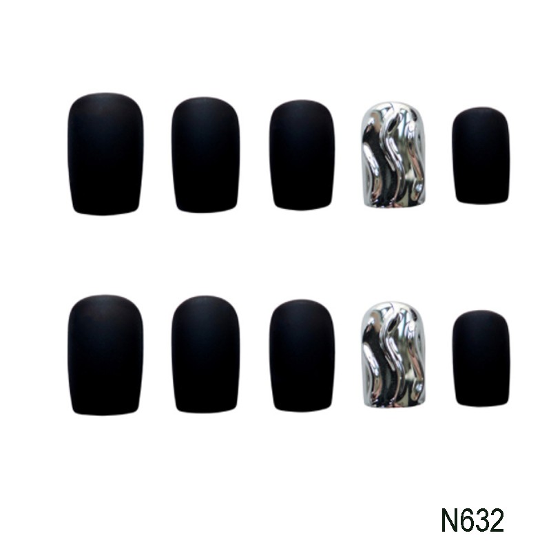 Bộ 24 móng tay giả đính đá dài đẹp thiết kế cao cấp N632